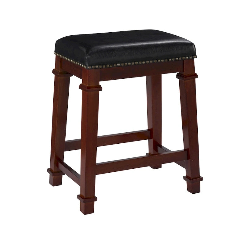 Tabouret de comptoir sans dossier en similicuir Willamette – Hauteur d'assise de 25 po