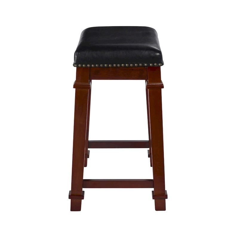 Tabouret de comptoir sans dossier en similicuir Willamette – Hauteur d'assise de 25 po