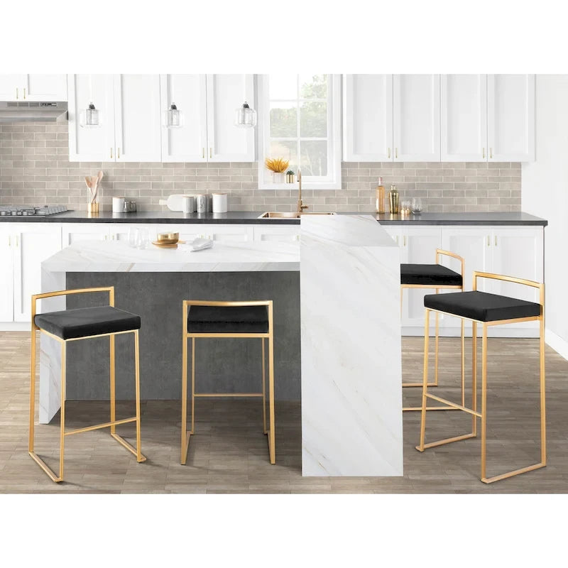 Tabourets de bar empilables Silver Orchid Forrest Gold (lot de 2)