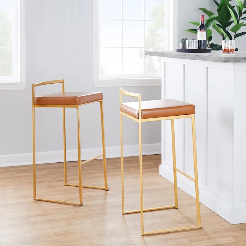 Tabourets de bar empilables Silver Orchid Forrest Gold (lot de 2)