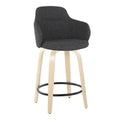 Tabouret de comptoir Iglabo de 24 po à hauteur fixe avec pieds en bois courbé – Lot de 2