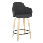 Tabouret de comptoir Iglabo de 24 po à hauteur fixe avec pieds en bois courbé – Lot de 2