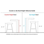 Tabouret de comptoir Iglabo de 24 po à hauteur fixe avec pieds en bois courbé – Lot de 2