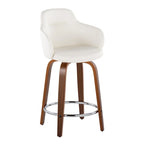 Tabouret de comptoir Iglabo de 24 po à hauteur fixe avec pieds en bois courbé – Lot de 2