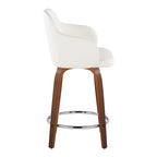 Tabouret de comptoir Iglabo de 24 po à hauteur fixe avec pieds en bois courbé – Lot de 2