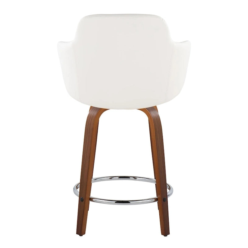 Tabouret de comptoir Iglabo de 24 po à hauteur fixe avec pieds en bois courbé – Lot de 2