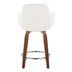 Tabouret de comptoir Iglabo de 24 po à hauteur fixe avec pieds en bois courbé – Lot de 2