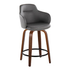 Tabouret de comptoir Iglabo de 24 po à hauteur fixe avec pieds en bois courbé – Lot de 2