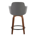 Tabouret de comptoir Iglabo de 24 po à hauteur fixe avec pieds en bois courbé – Lot de 2