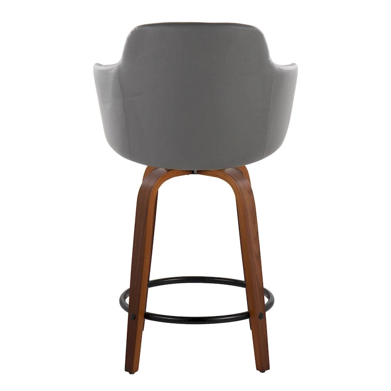 Tabouret de comptoir Iglabo de 24 po à hauteur fixe avec pieds en bois courbé – Lot de 2