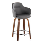 Tabouret de comptoir Iglabo de 24 po à hauteur fixe avec pieds en bois courbé – Lot de 2