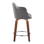 Tabouret de comptoir Iglabo de 24 po à hauteur fixe avec pieds en bois courbé – Lot de 2