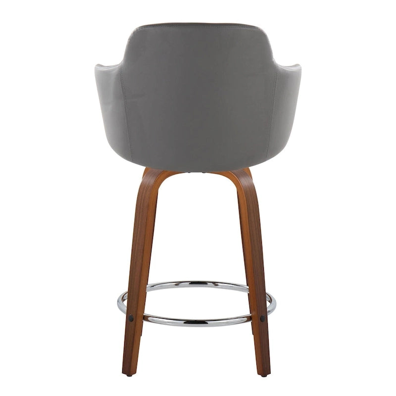 Tabouret de comptoir Iglabo de 24 po à hauteur fixe avec pieds en bois courbé – Lot de 2