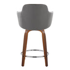 Tabouret de comptoir Iglabo de 24 po à hauteur fixe avec pieds en bois courbé – Lot de 2