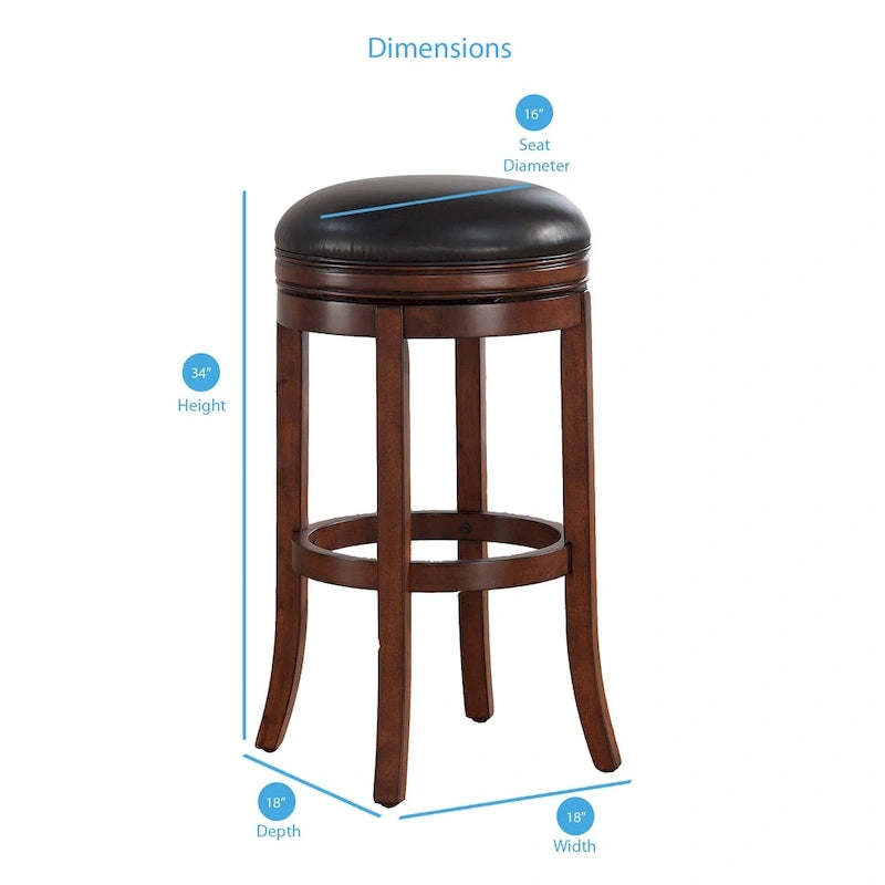 Tabouret de bar pivotant Shelby de 86 cm – Assise hauteur comptoir et bar