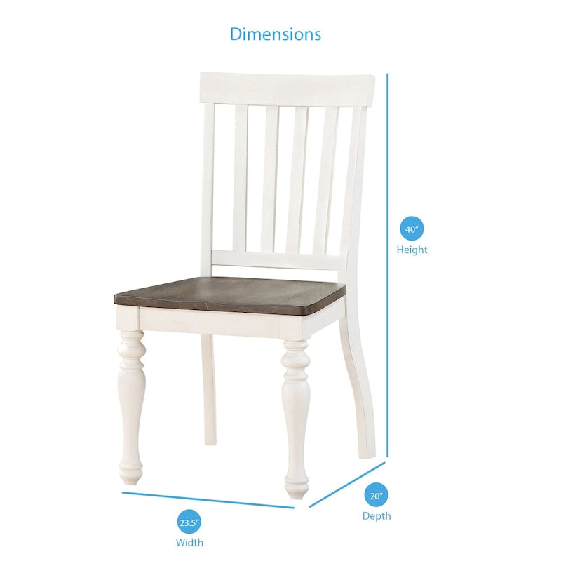 Chaises de salle à manger bicolores Jillian Farmhouse – Lot de 2