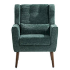 Fauteuil de lecture confortable du milieu du siècle en tissu chenille