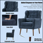 Fauteuil de lecture confortable du milieu du siècle en tissu chenille
