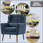Fauteuil de lecture confortable du milieu du siècle en tissu chenille