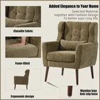Fauteuil de lecture confortable du milieu du siècle en tissu chenille