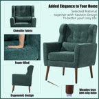 Fauteuil de lecture confortable du milieu du siècle en tissu chenille