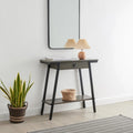 Console en bois Empiria avec tiroir et cadre en métal doré satiné