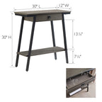 Console en bois Empiria avec tiroir et cadre en métal doré satiné