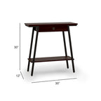 Console en bois Empiria avec tiroir et cadre en métal doré satiné
