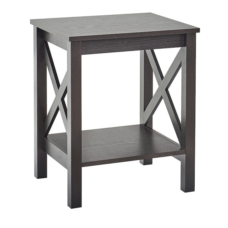 Table d'appoint à deux niveaux avec étagère inférieure Xanadu Hill X-Frame