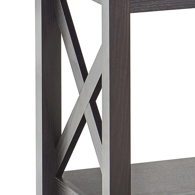 Table d'appoint à deux niveaux avec étagère inférieure Xanadu Hill X-Frame