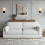 Canapé causeuse moderne en velours côtelé de 228 cm à assise profonde