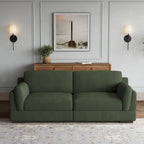 Canapé causeuse moderne en velours côtelé de 228 cm à assise profonde