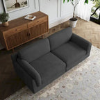 Canapé causeuse moderne en velours côtelé de 228 cm à assise profonde