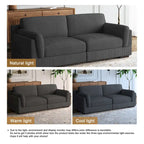 Canapé causeuse moderne en velours côtelé de 228 cm à assise profonde