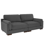 Canapé causeuse moderne en velours côtelé de 228 cm à assise profonde