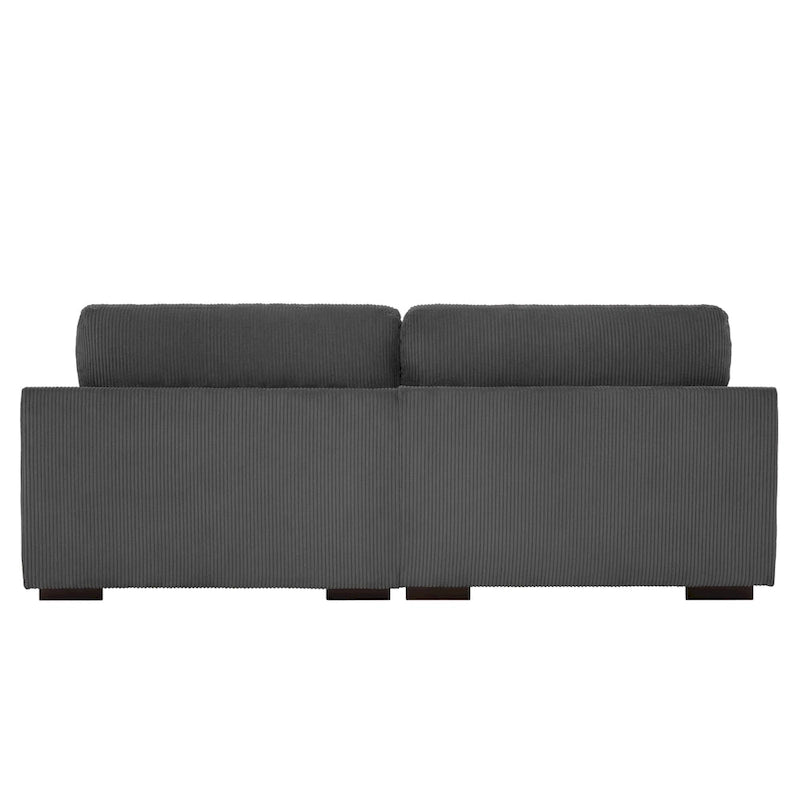 Canapé causeuse moderne en velours côtelé de 228 cm à assise profonde