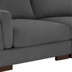 Canapé causeuse moderne en velours côtelé de 228 cm à assise profonde