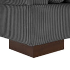 Canapé causeuse moderne en velours côtelé de 228 cm à assise profonde