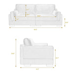 Canapé causeuse moderne en velours côtelé de 228 cm à assise profonde