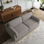 Canapé causeuse moderne en velours côtelé de 228 cm à assise profonde