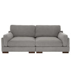 Canapé causeuse moderne en velours côtelé de 228 cm à assise profonde