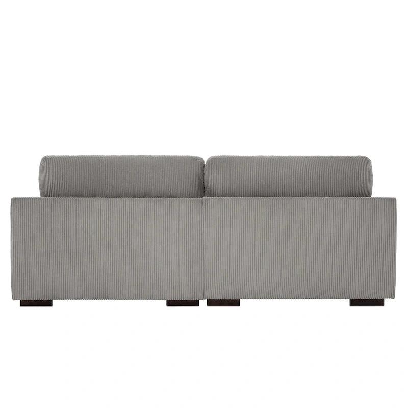 Canapé causeuse moderne en velours côtelé de 228 cm à assise profonde