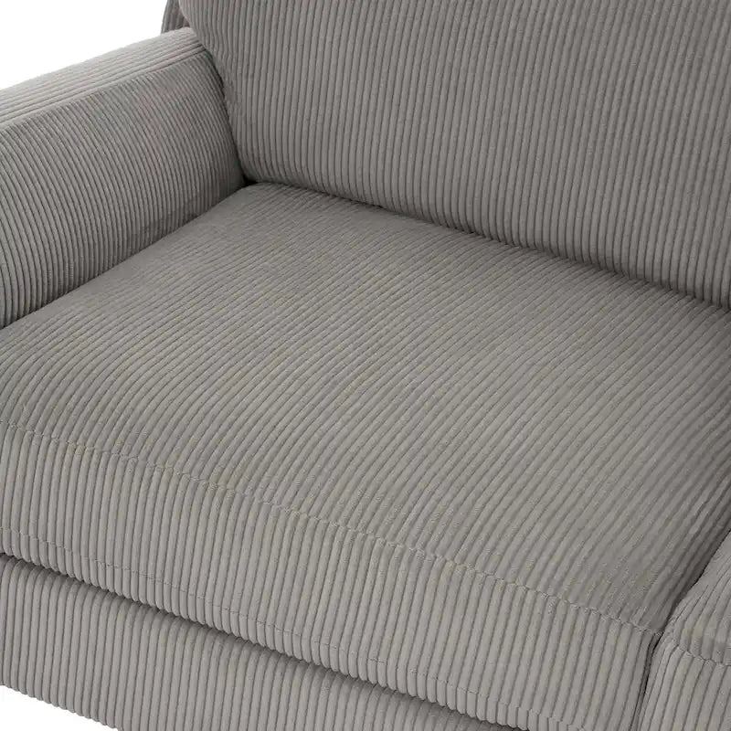 Canapé causeuse moderne en velours côtelé de 228 cm à assise profonde
