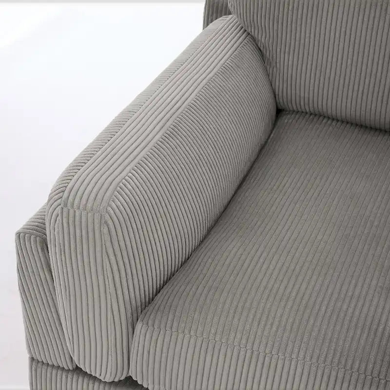Canapé causeuse moderne en velours côtelé de 228 cm à assise profonde