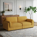 Canapé causeuse moderne en velours côtelé de 228 cm à assise profonde