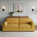 Canapé causeuse moderne en velours côtelé de 228 cm à assise profonde