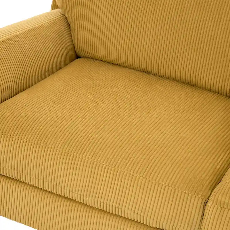 Canapé causeuse moderne en velours côtelé de 228 cm à assise profonde