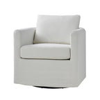 Fauteuil pivotant moderne à 360 degrés avec housse amovible aspect lin