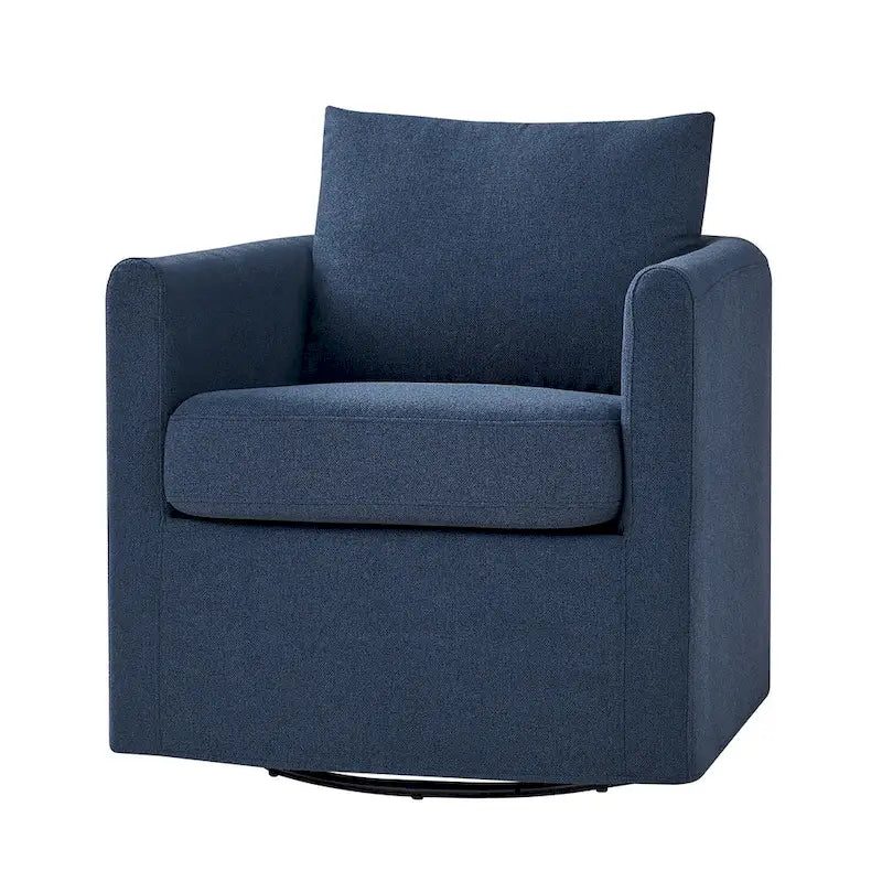 Fauteuil pivotant moderne à 360 degrés avec housse amovible aspect lin