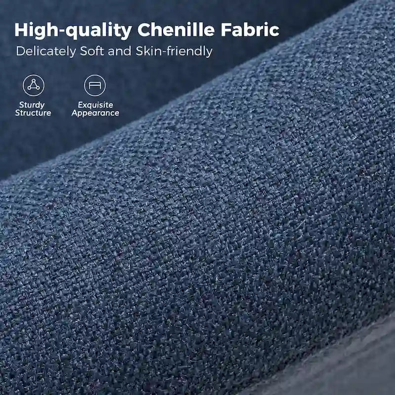 Fauteuil pivotant moderne à 360 degrés avec housse amovible aspect lin